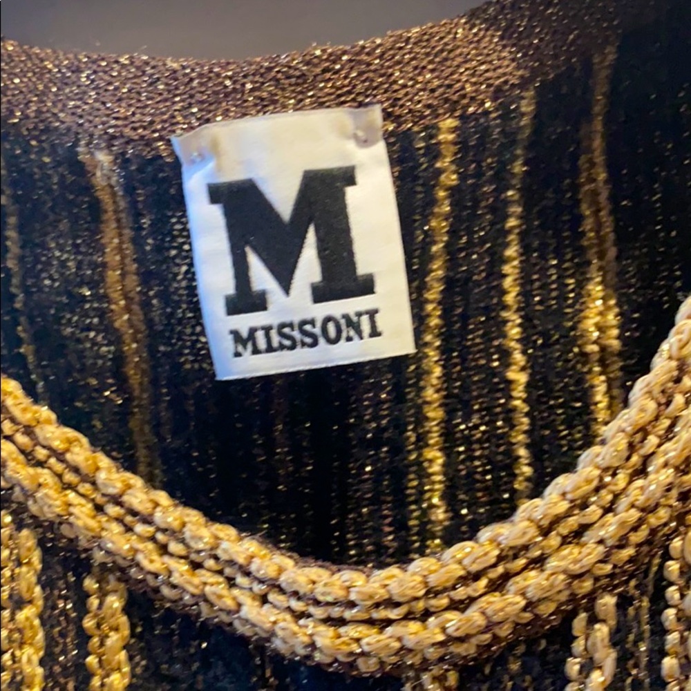 Black and gold M Missoni knit mini dress Large/XL